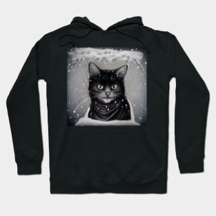 Cozy Cat in a Snowing Day Hoodie